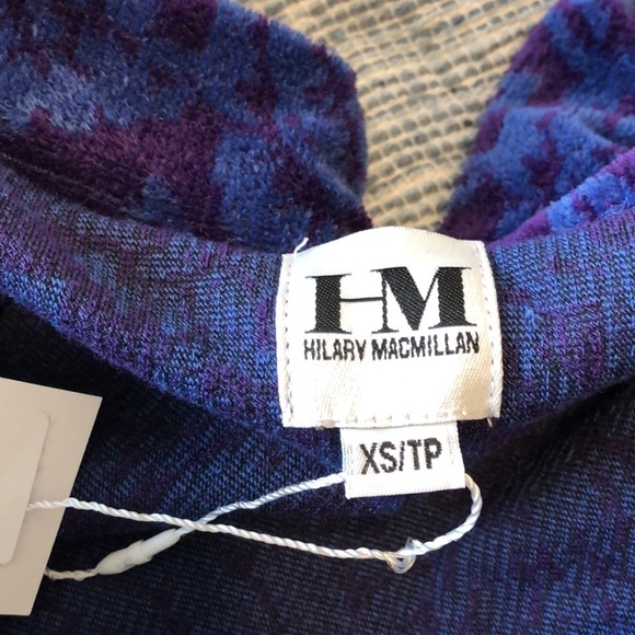 Hilary Macmillan Womens Cuff Sweater Dress Sz XS Blue Purple Off the Shoulder - Picture 5 of 10